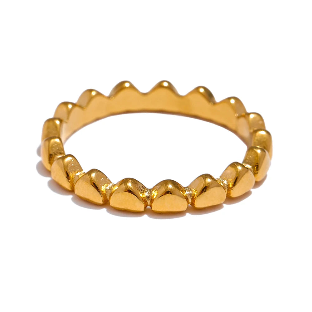 Minimalist heart modern chic fashion ring - product image