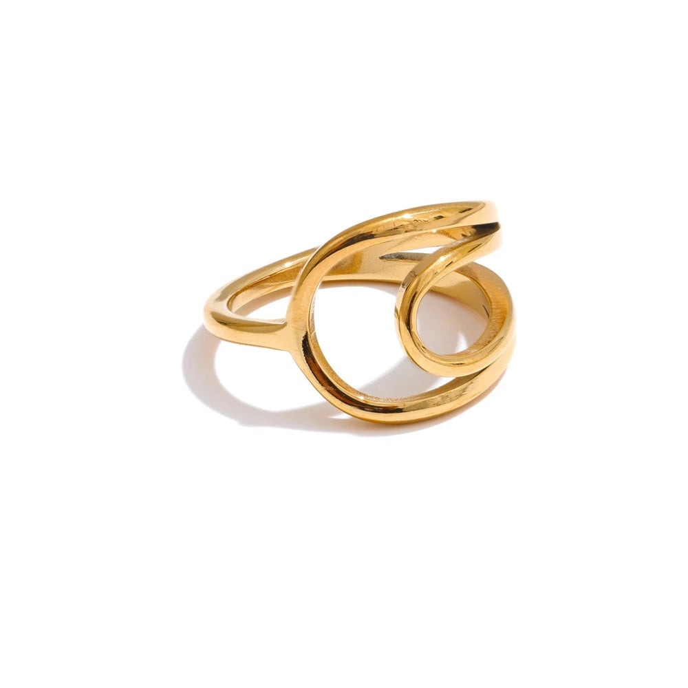 Minimalist hollow contemporary golden ring - product image