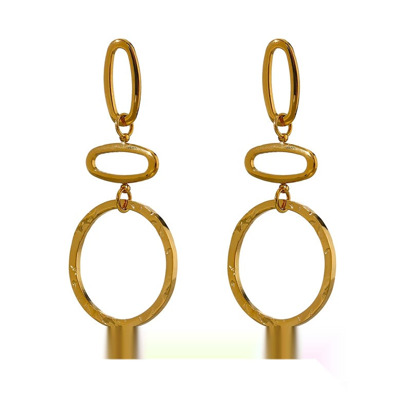 Minimalist modern long drop dangle earrings - product image