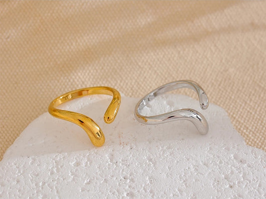 Minimalist open chic adjustable thin finger ring - product image