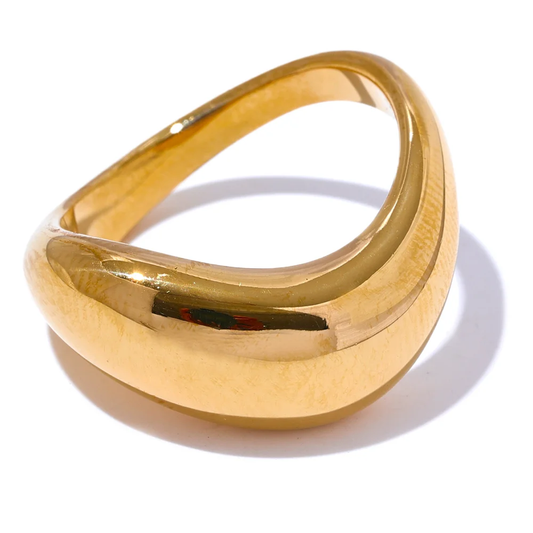 Minimalist smooth contemporary finger waterproof ring - product image