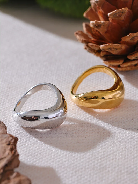 Minimalist smooth contemporary finger waterproof ring - product image