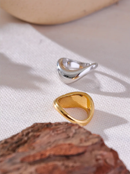 Minimalist smooth contemporary finger waterproof ring - product image