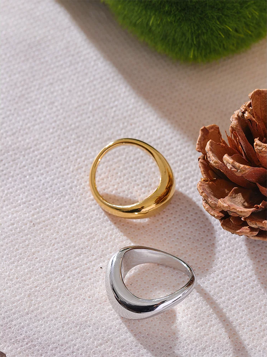 Minimalist smooth contemporary finger waterproof ring - product image