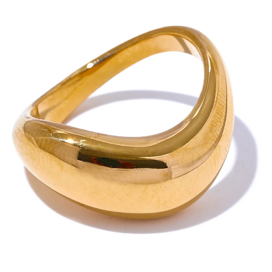 Minimalist smooth contemporary finger waterproof ring - product image