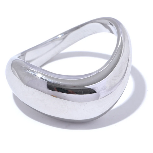 Minimalist smooth contemporary finger waterproof ring - product image
