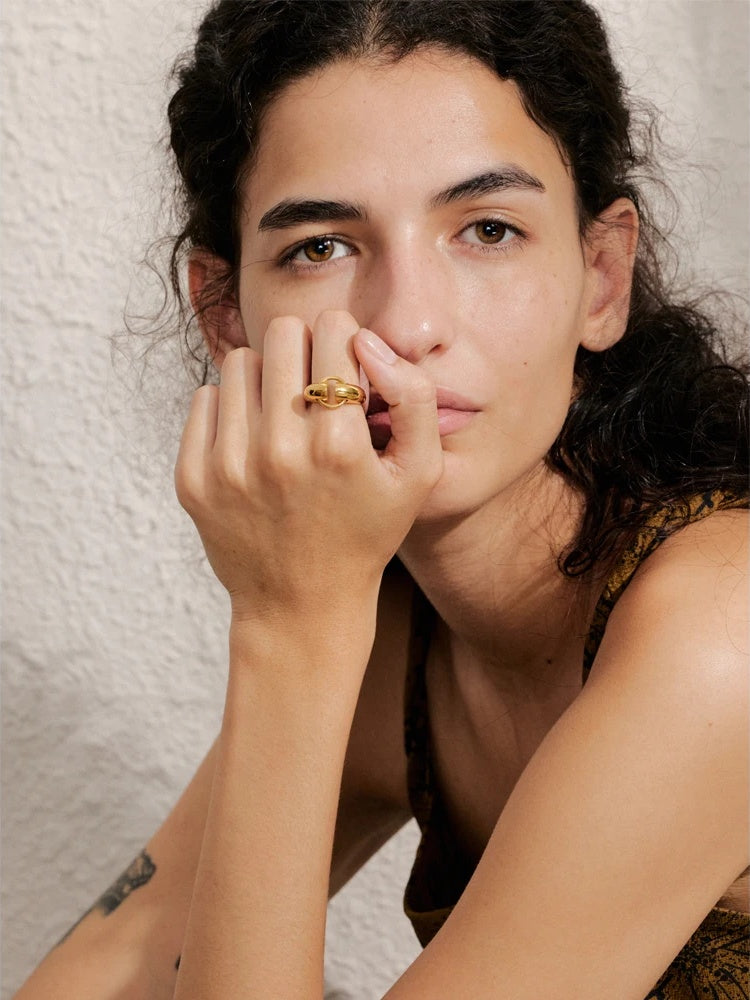 Minimalist smooth daily charm ring - product image