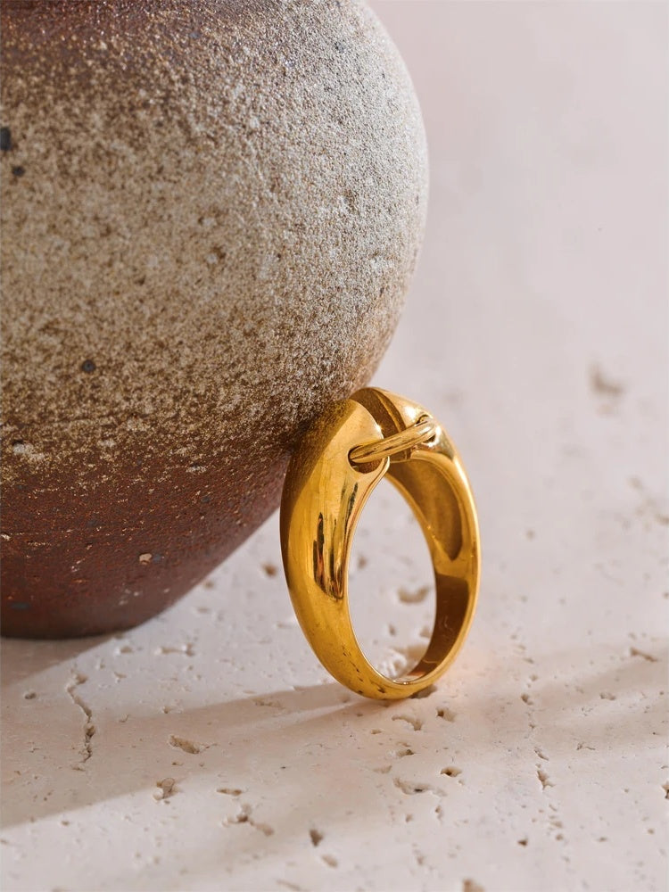 Minimalist smooth daily charm ring - product image