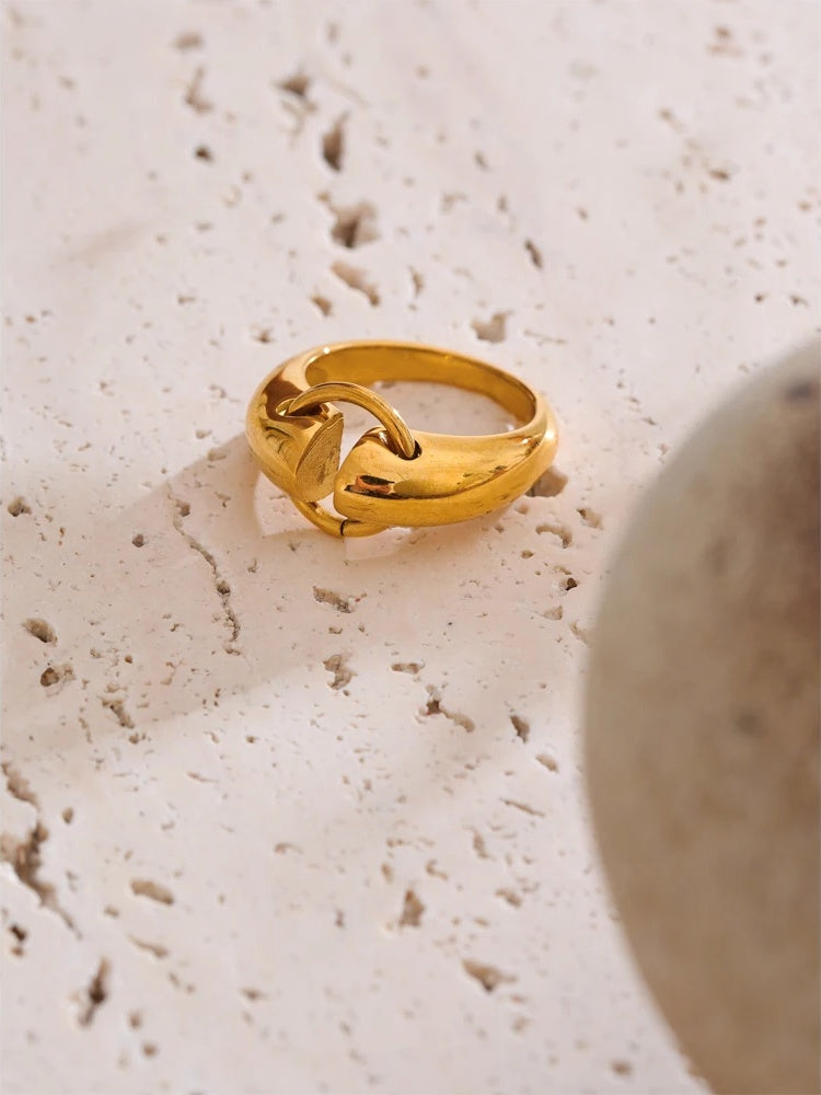 Minimalist smooth daily charm ring - product image