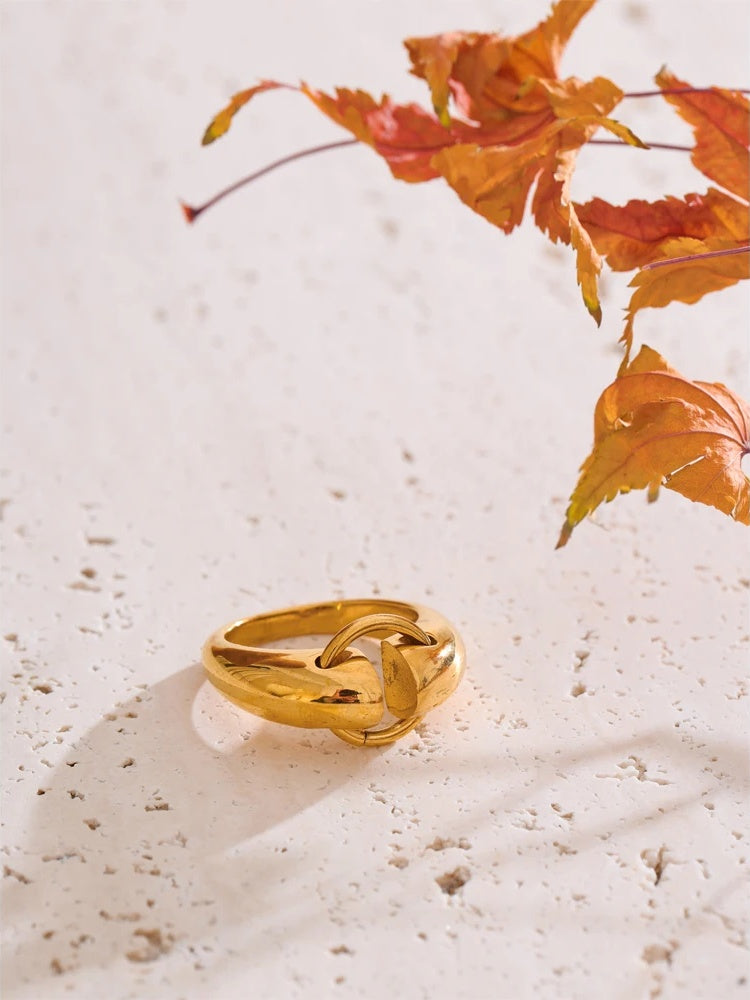 Minimalist smooth daily charm ring - product image