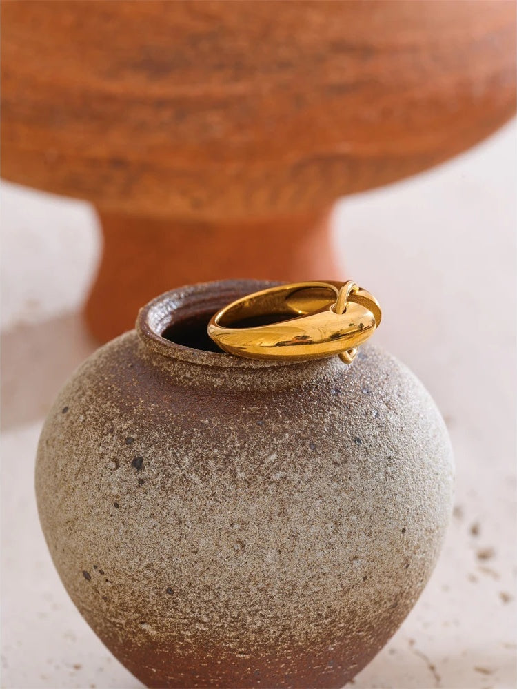 Minimalist smooth daily charm ring - product image