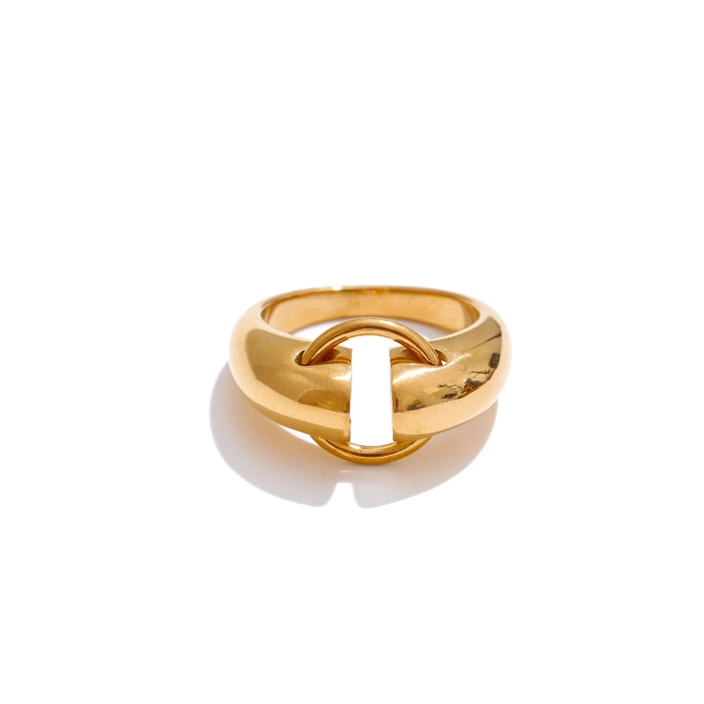 Minimalist smooth daily charm ring - product image