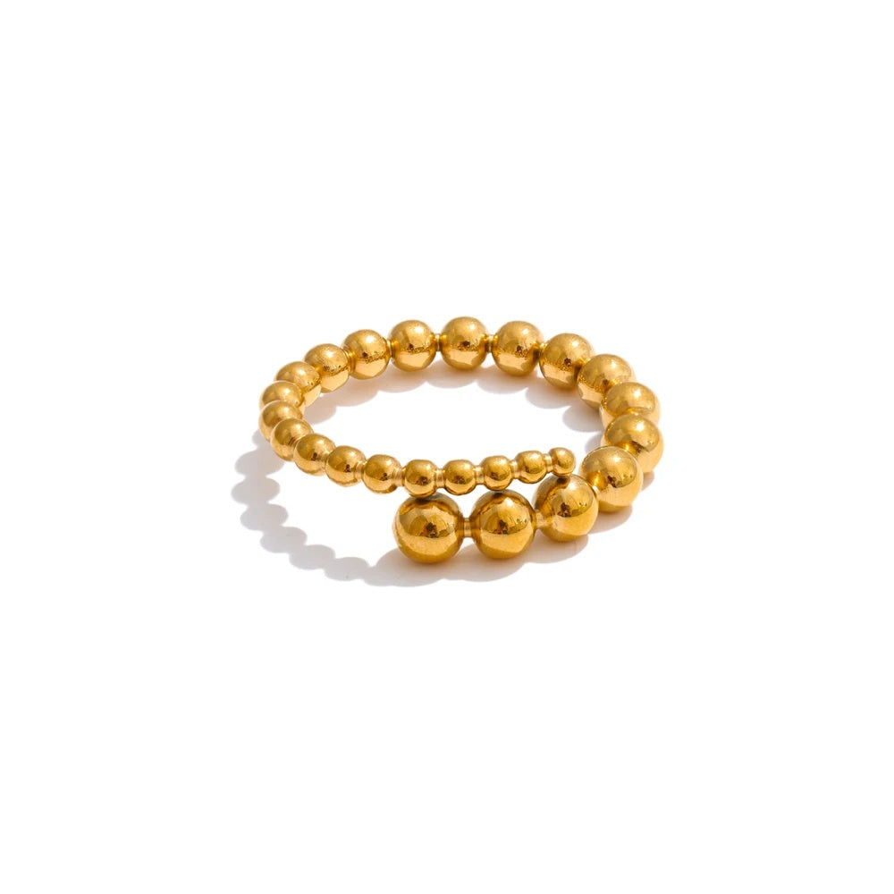 Minimalist stainless steel bead shape ring - product image