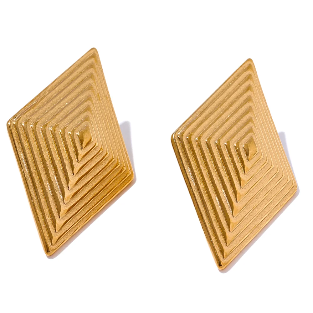 Minimalist striped fashion trendy stud earrings women - product image