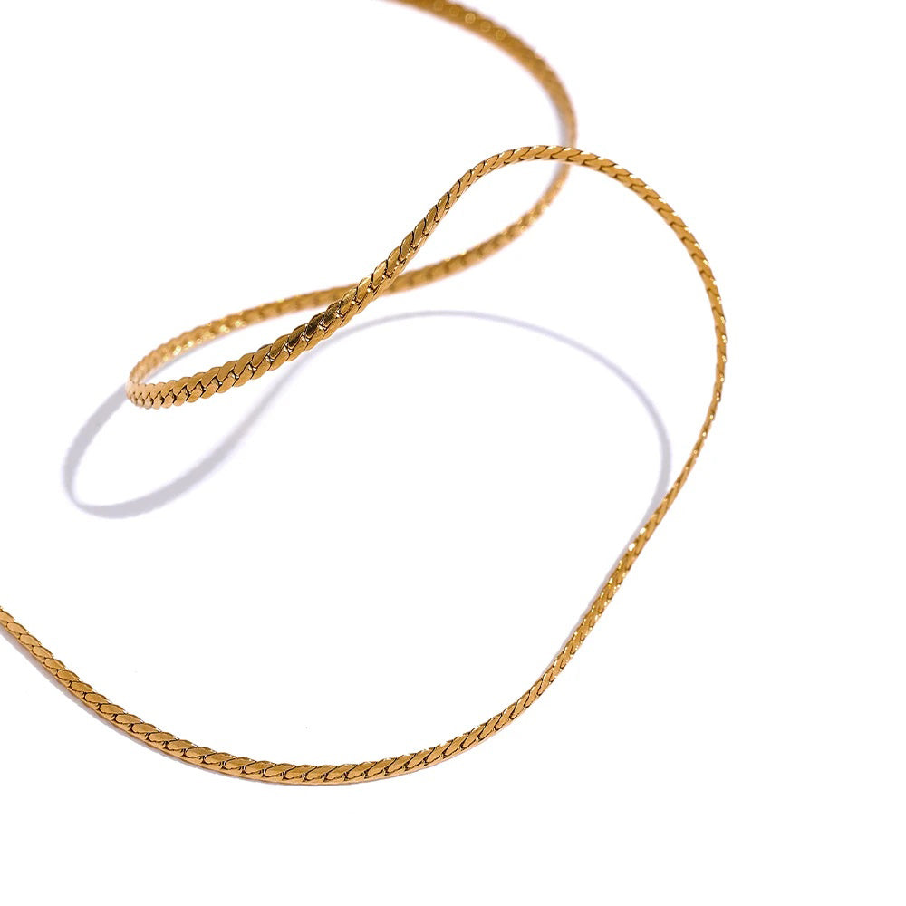 Minimalist thin chain collar necklace - product image