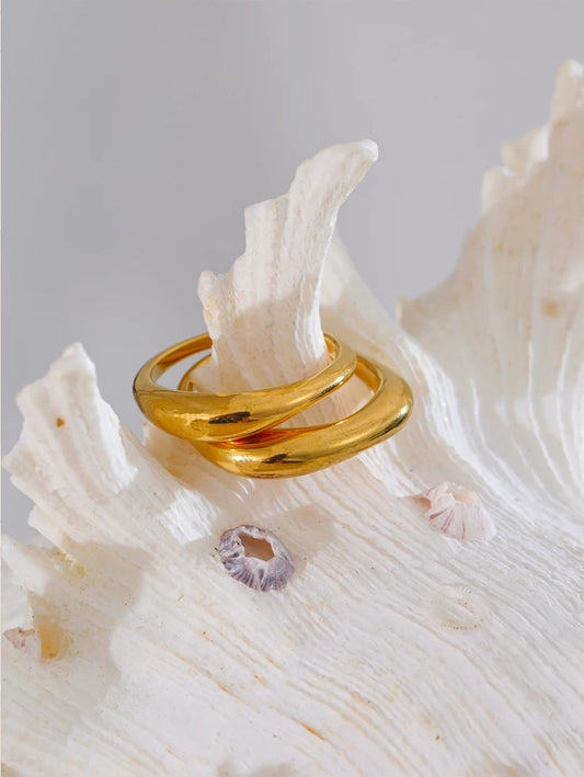 Minimalist unique textured minimalist ring women - product image