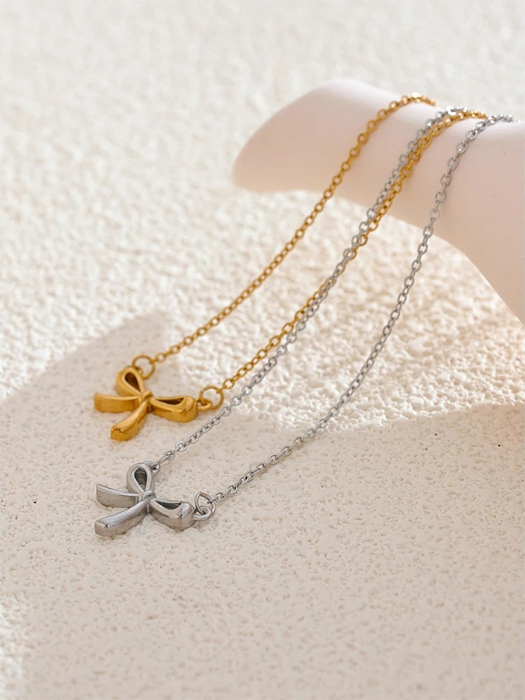 Modern bowknot small pendant necklace women - product image