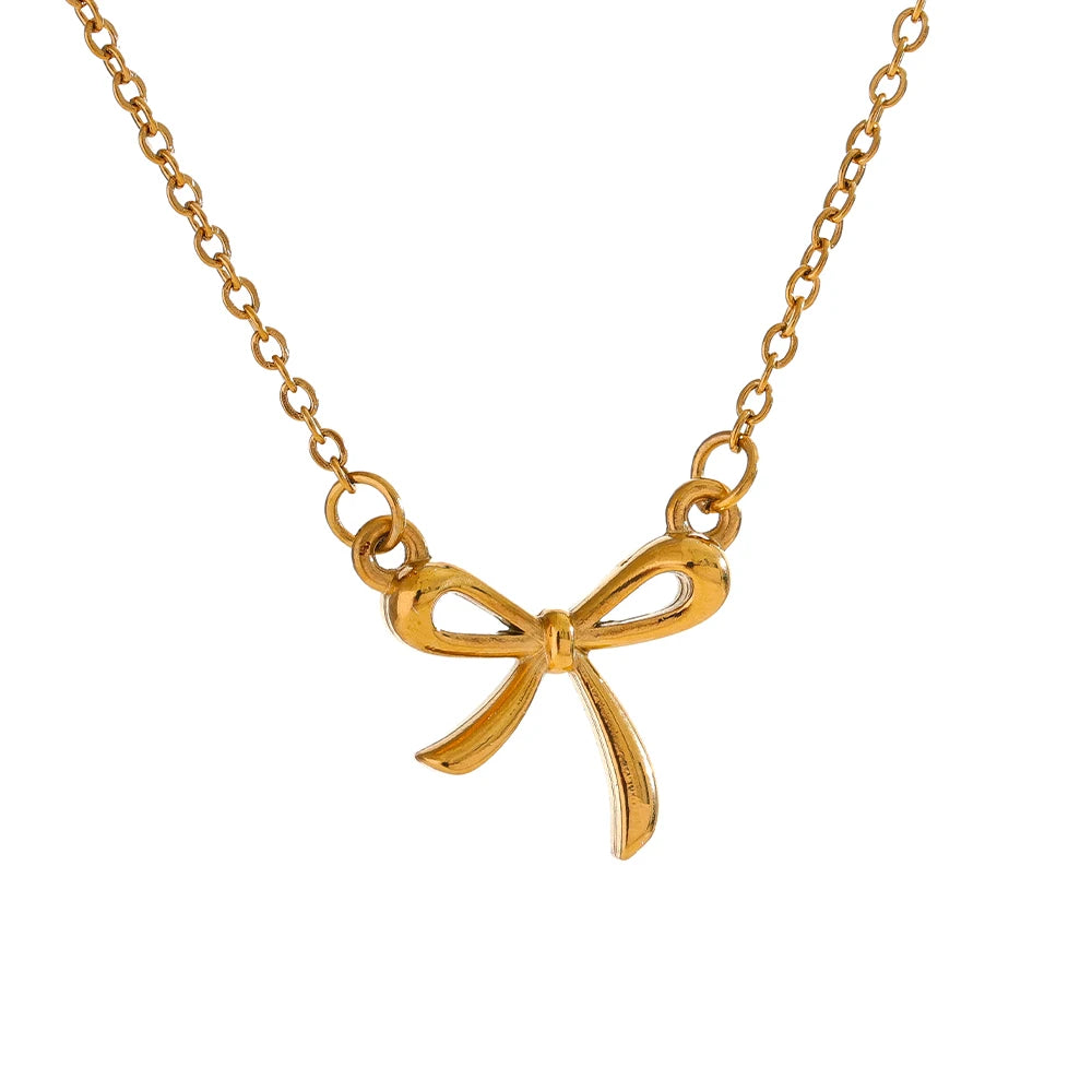 Modern bowknot small pendant necklace women - product image