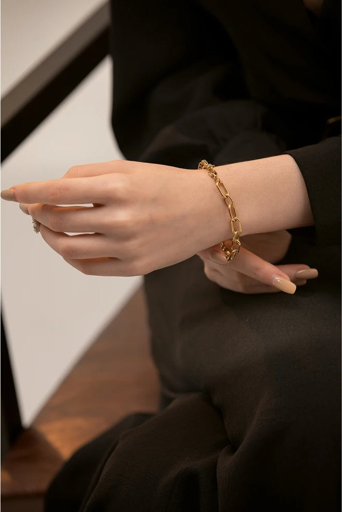Modern charm metal texture bracelet - product image