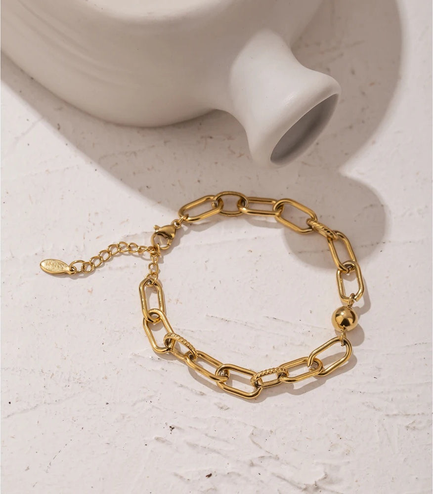 Modern charm metal texture bracelet - product image