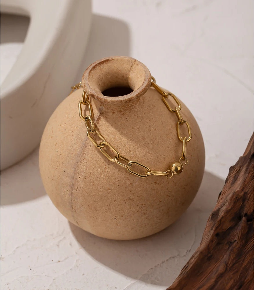 Modern charm metal texture bracelet - product image