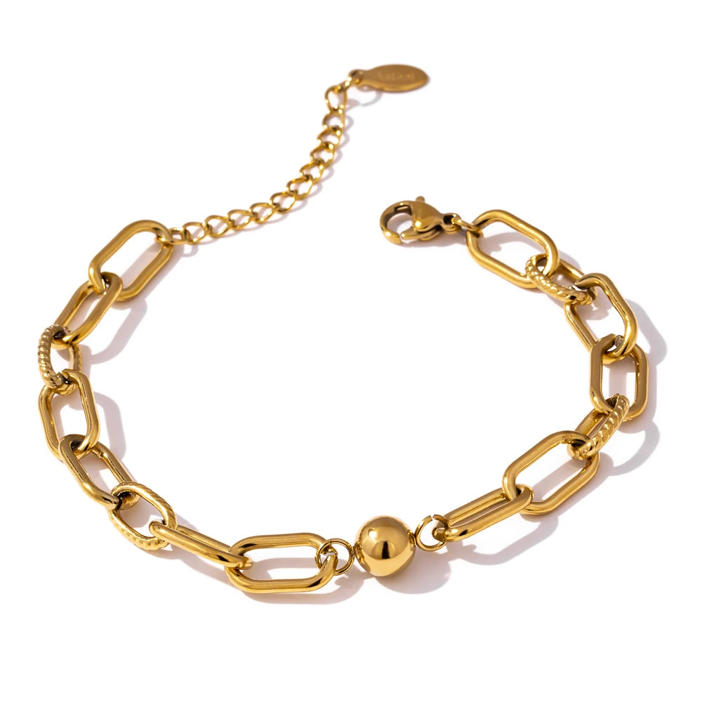 Modern charm metal texture bracelet - product image