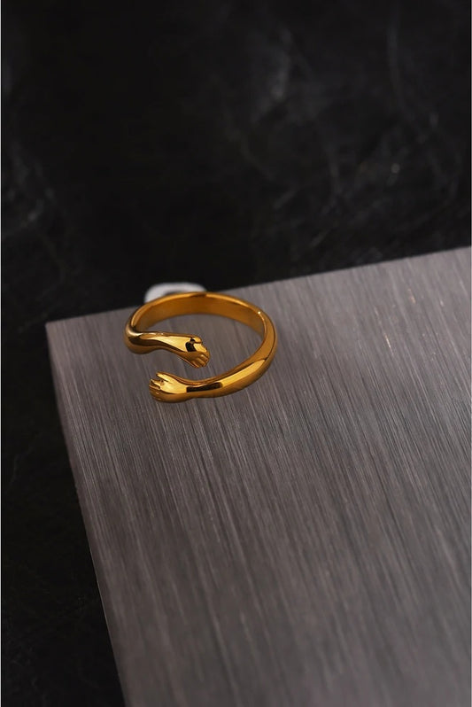 Modern embrace textured fashion ring women - product image
