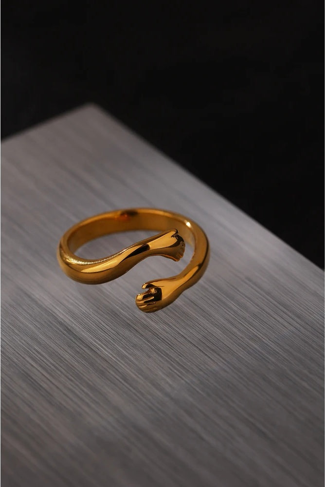 Modern embrace textured fashion ring women - product image