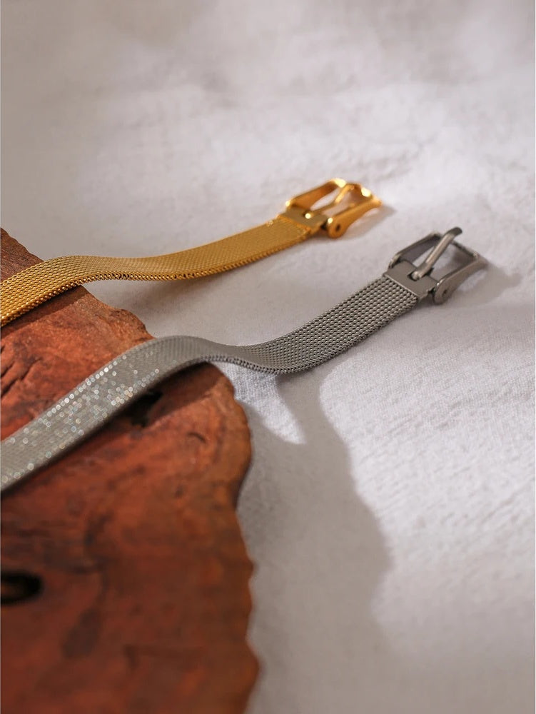 Modern metal texture cuff bangle bracelet - product image
