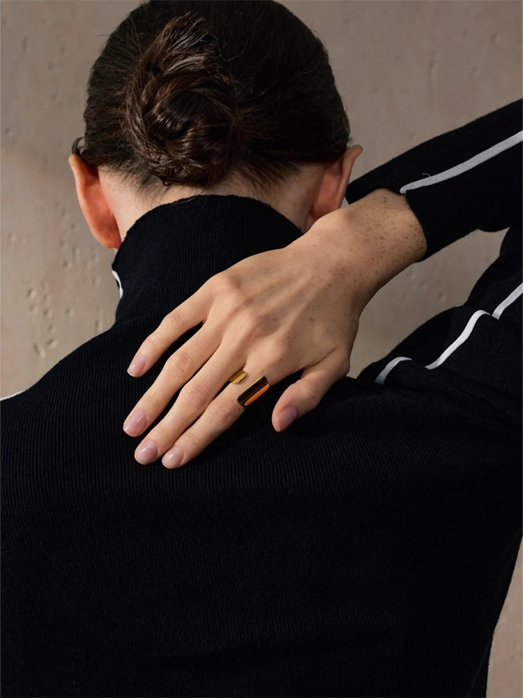 Modern open wider smooth finger ring - product image