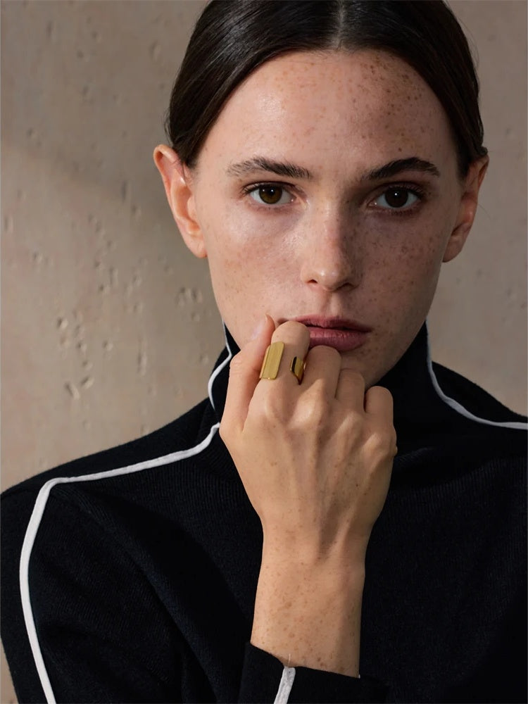 Modern open wider smooth finger ring - product image