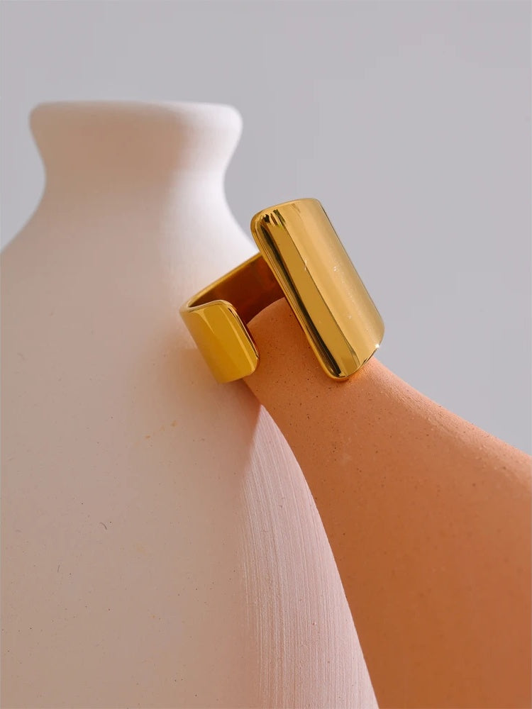 Modern open wider smooth finger ring - product image