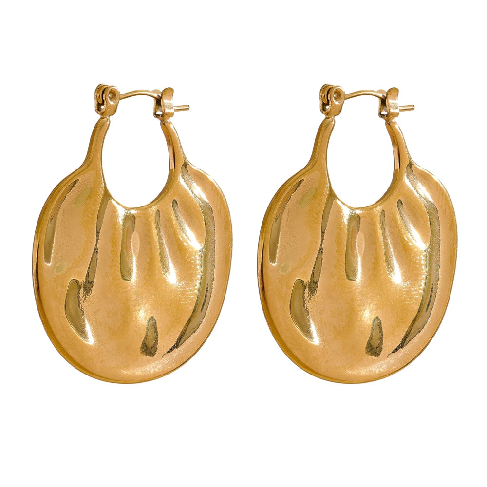 Modern textured individualistic hoop earrings - product image