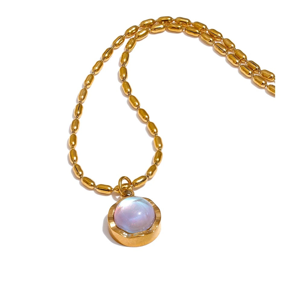 Moonlight stone abstract pendant necklace - product image