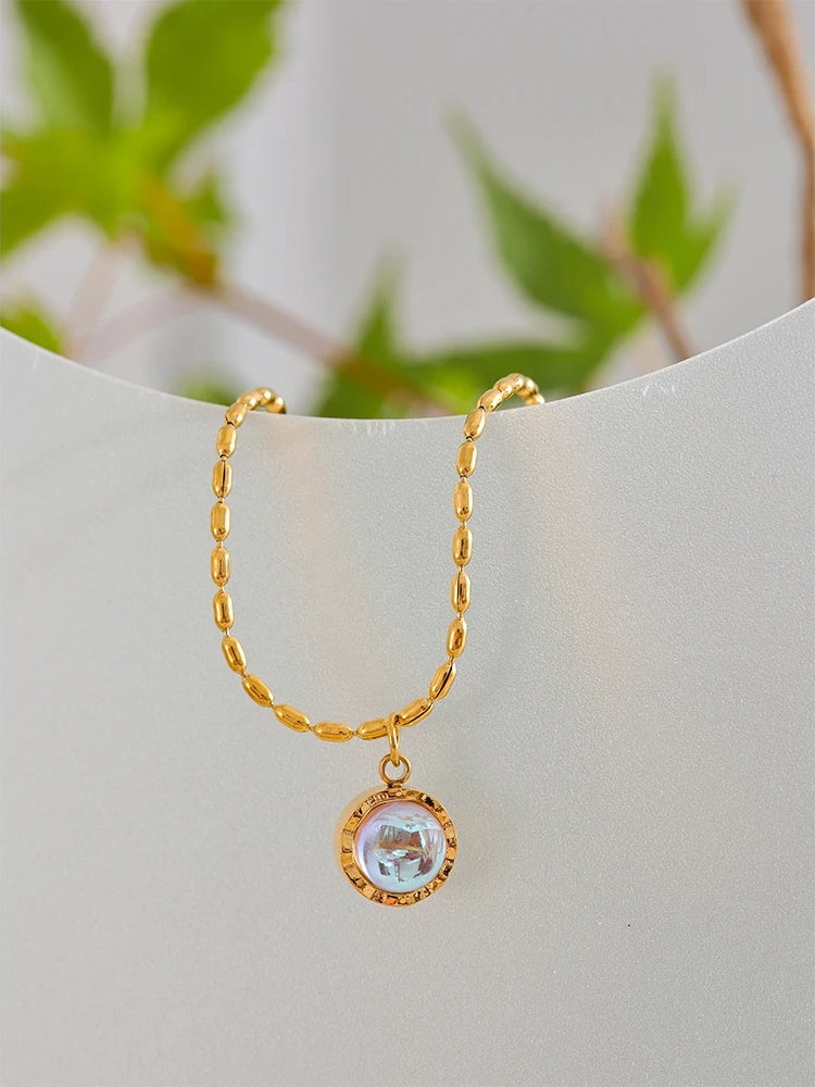 Moonlight stone abstract pendant necklace - product image