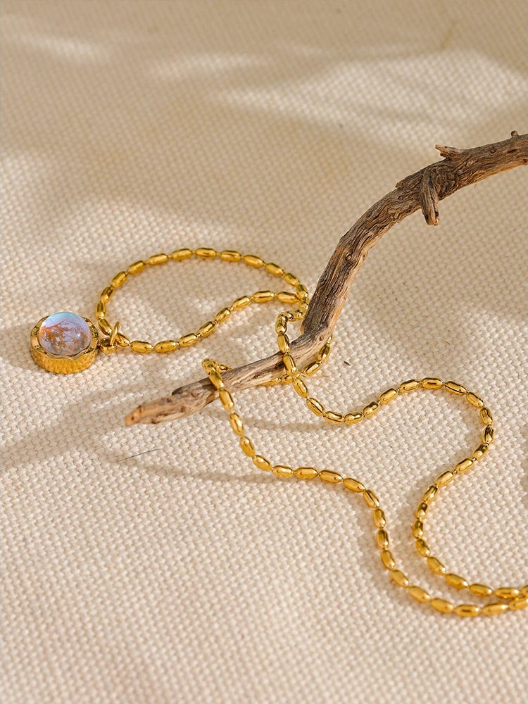 Moonlight stone abstract pendant necklace - product image