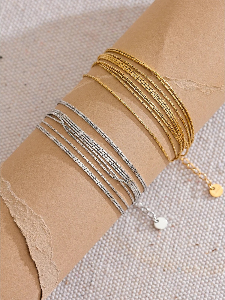 Multi layer link chain charm bracelet - product image