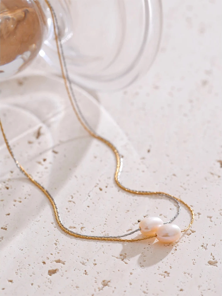 Natural freshwater pearl pendant fashion necklace - product image