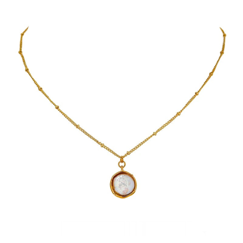 Natural pearl contemporary pendant necklace women - product image
