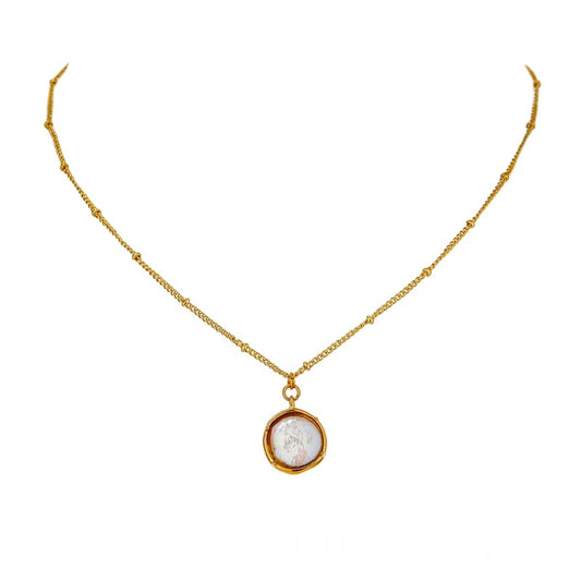 Natural pearl contemporary pendant necklace women - product image