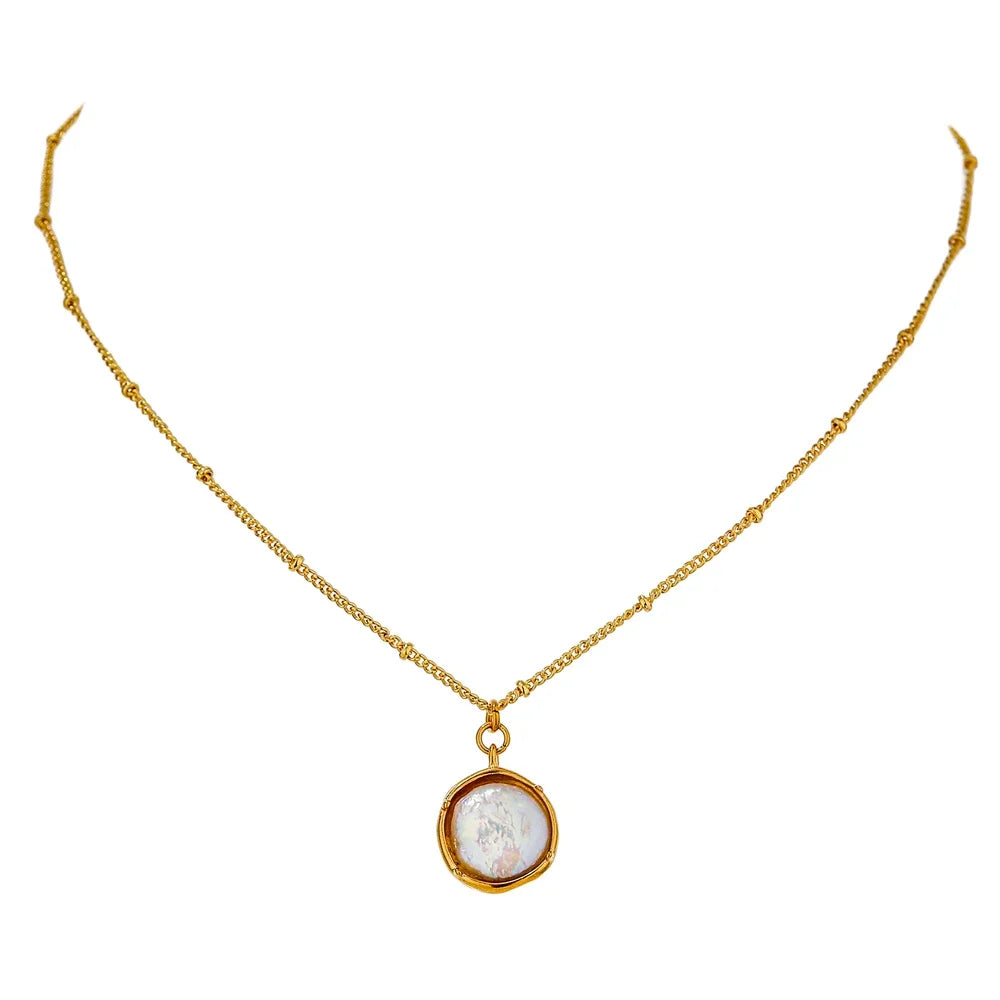 Natural pearl contemporary pendant necklace women - product image