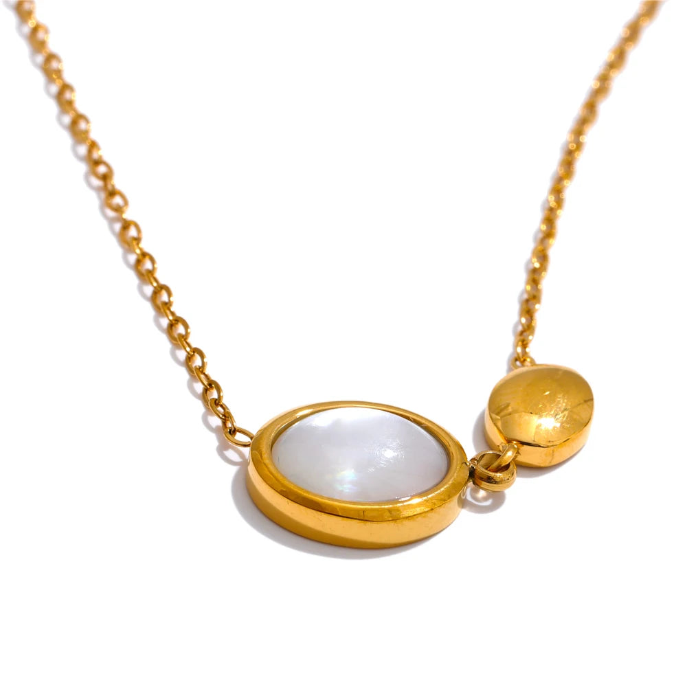 Natural tiger stone shell pendant necklace - product image