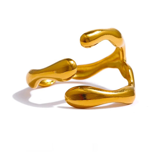 New design metallic 18k pvd plated opening ring - product image