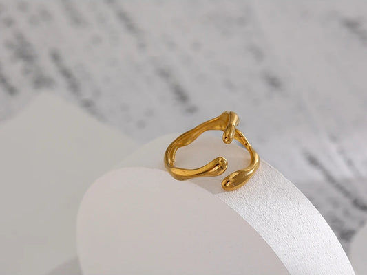 New design metallic 18k pvd plated opening ring - product image