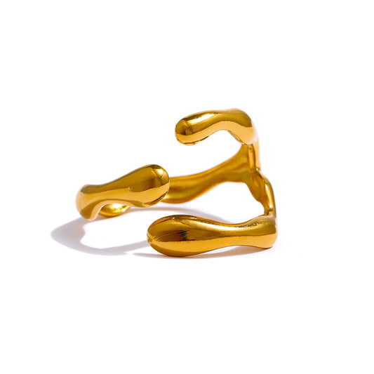New design metallic 18k pvd plated opening ring - product image