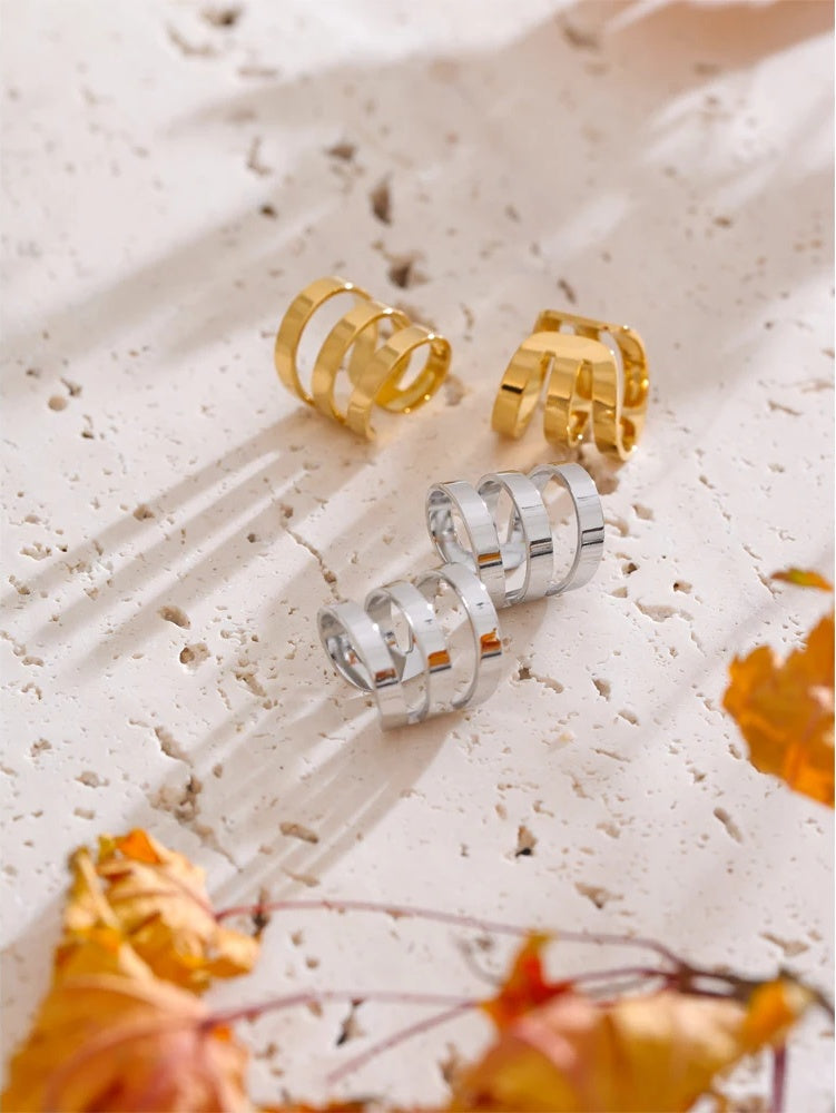 Non piercing contemporary ear clip earrings - product image