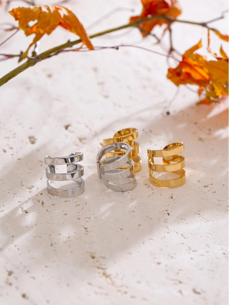 Non piercing contemporary ear clip earrings - product image