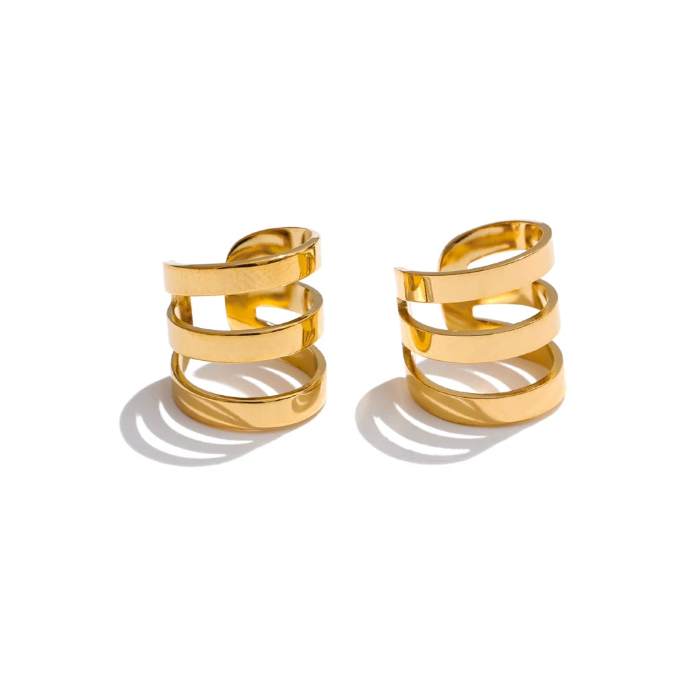 Non piercing contemporary ear clip earrings - product image