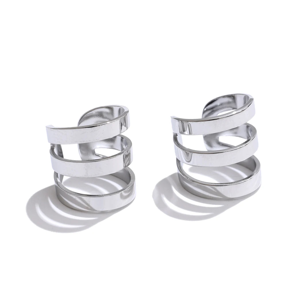 Non piercing contemporary ear clip earrings - product image