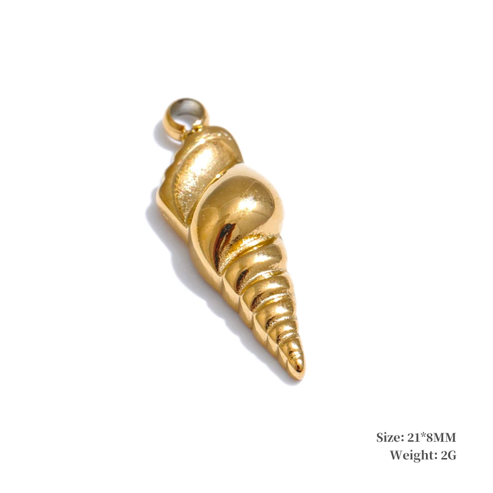 Ocean shell starfish seahorse charm necklace - product image